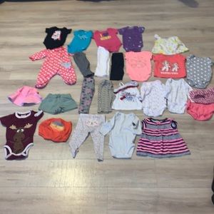 Baby girls 6/12 months pants onesies & more bundle
